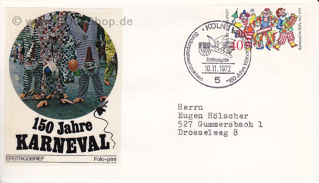 Ersttagsbrief BUND Mi-Nr: 748, 150 Jahre Kölner Karneval