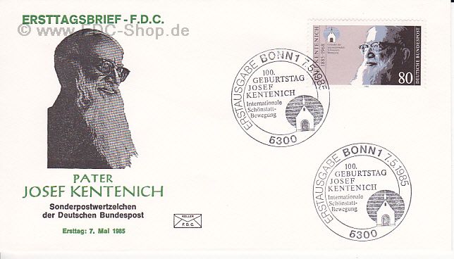 Ersttagsbrief BUND Mi-Nr: 1252, 100. Geburtstag von Josef Kentenich