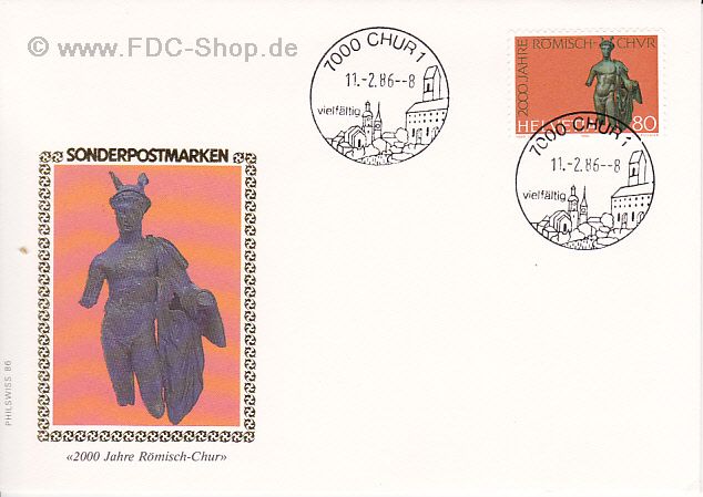 Ersttagsbrief Schweiz Mi-Nr: 1310, Sonderpostmarken; 2000 Jahre Römisch-Chur