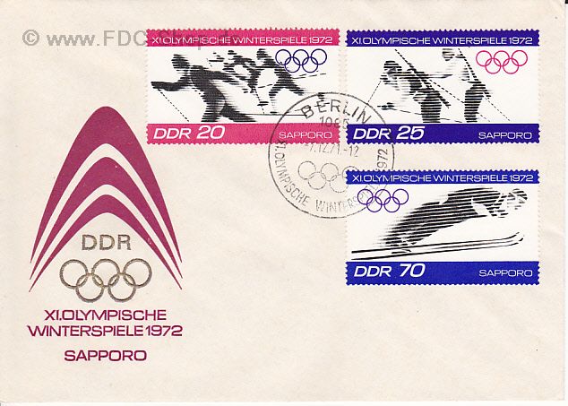 Ersttagsbrief DDR Mi-Nr: 1728-1730, Olympische Winterspiele 1972, Sapporo