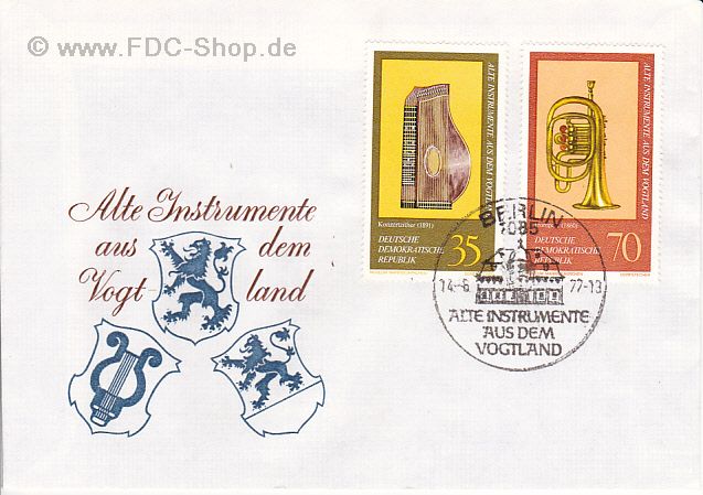 Ersttagsbrief DDR Mi-Nr: 2227-2228, Alte Musikinstrumente aus dem Vogtland