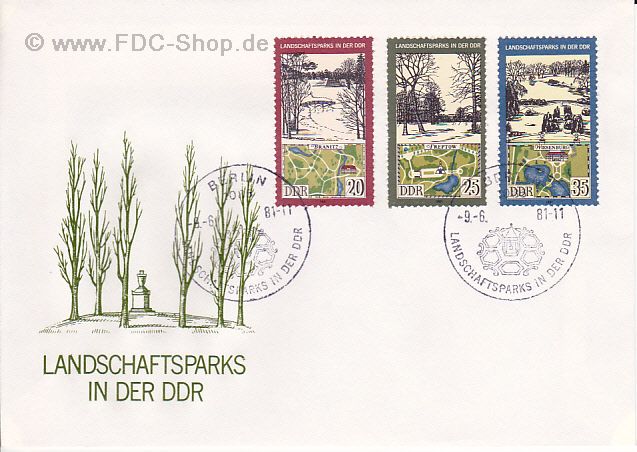 Ersttagsbrief DDR Mi-Nr: 2614-2616, Landschaftsparks