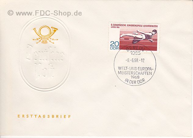 Ersttagsbrief DDR Mi-Nr: 1372, Internationale Meisterschaften im Angeln, Leichtathletik und Rudern