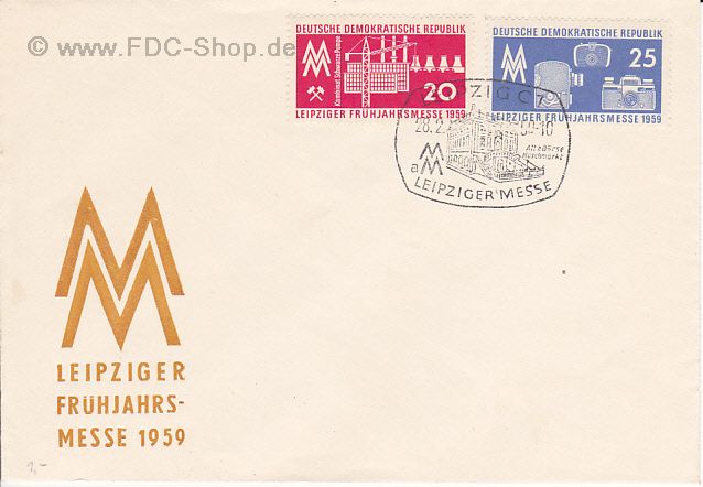 Ersttagsbrief DDR Mi-Nr: 678-679, Leipziger Frühjahrsmesse 1959