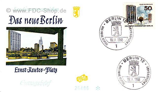 Ersttagsbrief BERLIN Mi-Nr: 259, Das neue Berlin, Ernst-Reuter-Platz
