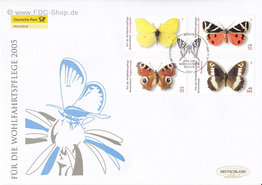 Ersttagsbrief BUND Mi-Nr: 2500,2503, Wohlfahrt: Einheimische Schmetterlinge