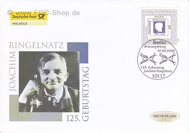 Ersttagsbrief BUND Mi-Nr: 2685, 125. Geburtstag von Joachim Ringelnatz