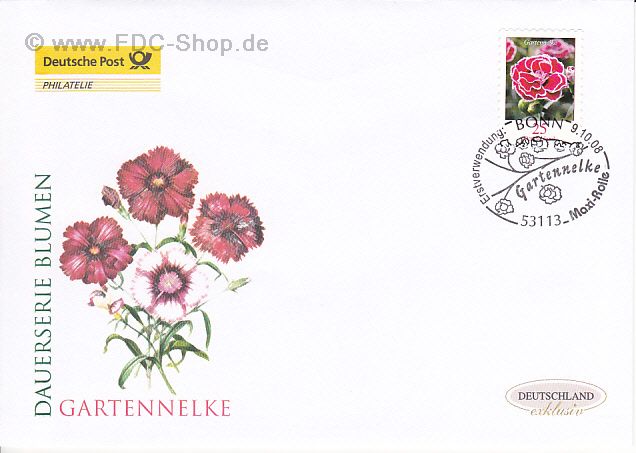 Ersttagsbrief BUND Mi-Nr: 2699, Freimarke: Blumen; Gartennelke (selbstklebend)
