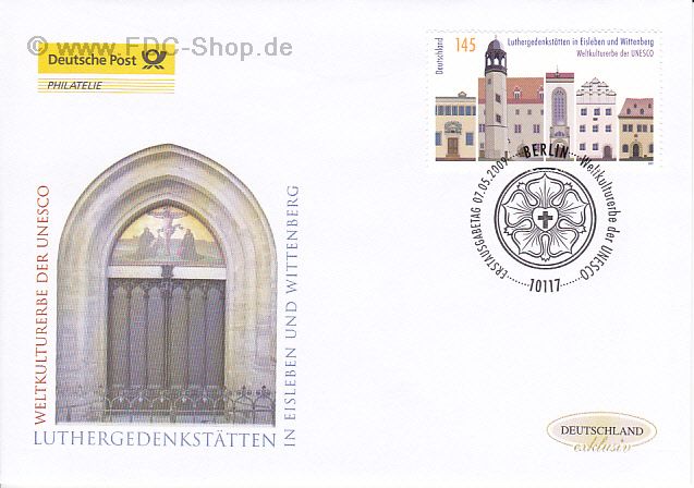 Ersttagsbrief BUND Mi-Nr: 2736, UNESCO Welterbe: Luthergedenkstätten in Eisleben und Wittenberg