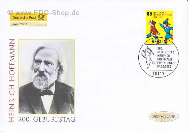 Ersttagsbrief BUND Mi-Nr: 2739, 200. Geburtstag von Heinrich Hoffmann