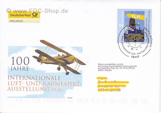 Ersttagsbrief BUND Mi-Nr: 2740, 100 Jahre Internationale Luft- und Raumfahrtausstellung (ILA)