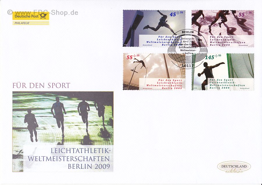 Ersttagsbrief BUND Mi-Nr: 2727-2730, Sporthilfe: Leichtatletik Weltmeisterschaften, Berlin