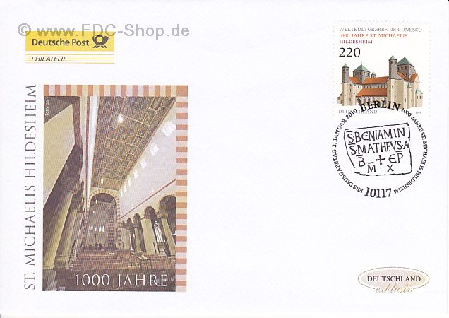 Ersttagsbrief BUND Mi-Nr: 2774, UNESCO-Welterbe; 1000 Jahre Michaelis-Kirche, Hildesheim