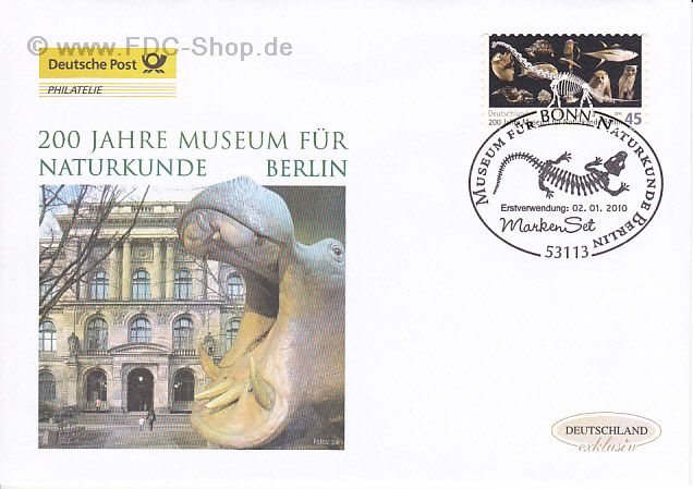 Ersttagsbrief BUND Mi-Nr: 2780, 200 Jahre Museum für Naturkunde, Berlin (selbstklebend)