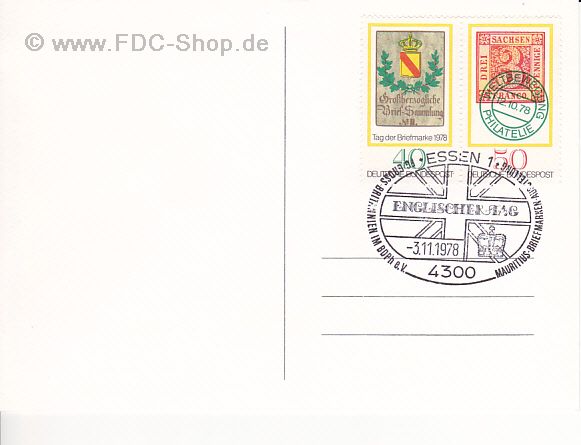 Sonderkarte BUND Mi-Nr: 980-981, Tag der Briefmarke 1978; Weltbewegung Philatelie