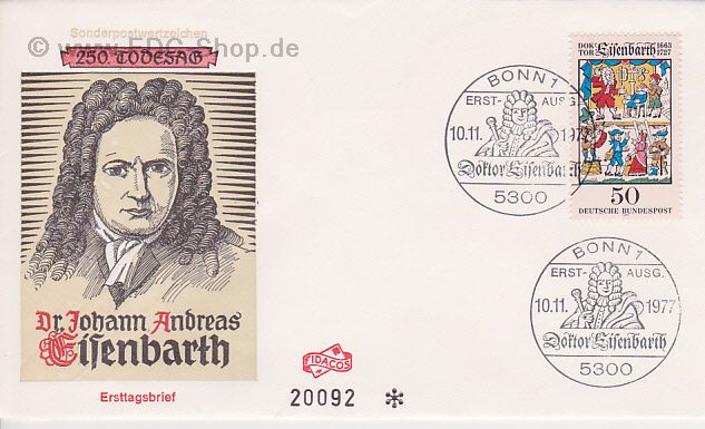 Ersttagsbrief BUND Mi-Nr: 953, 250. Todestag von Dr. Johannes Andreas Eisenbarth