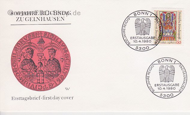 Ersttagsbrief BUND Mi-Nr: 1045, 800. Jahrestag des Reichstages zu Gelnhausen