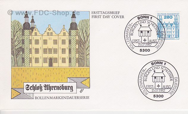 Ersttagsbrief BUND Mi-Nr: 1142, Freimarken: Burgen und Schlösser; Schloß Ahrensburg