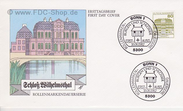 Ersttagsbrief BUND Mi-Nr: 1140, Freimarken: Burgen und Schlösser; Schloß Wilhelmsthal