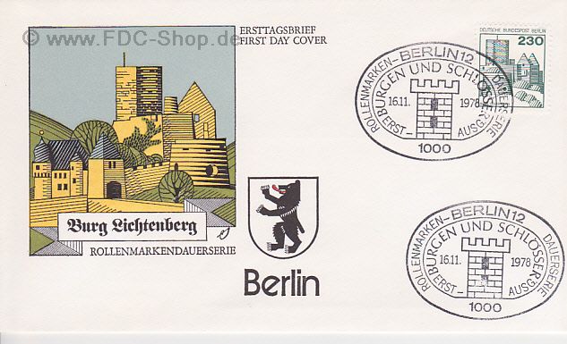 Ersttagsbrief BERLIN Mi-Nr: 590, Freimarken: Burgen und Schlösser; Burg Lichtenberg