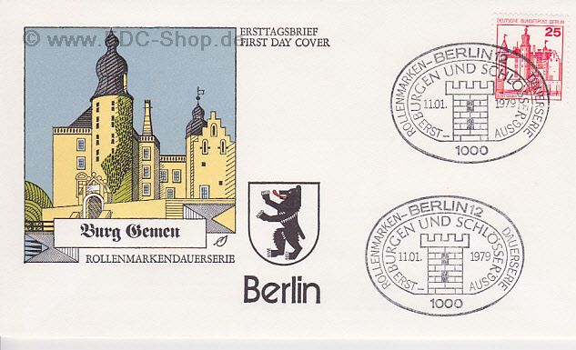Ersttagsbrief BERLIN Mi-Nr: 587, Freimarken: Burgen und Schlösser; Burg Gemen