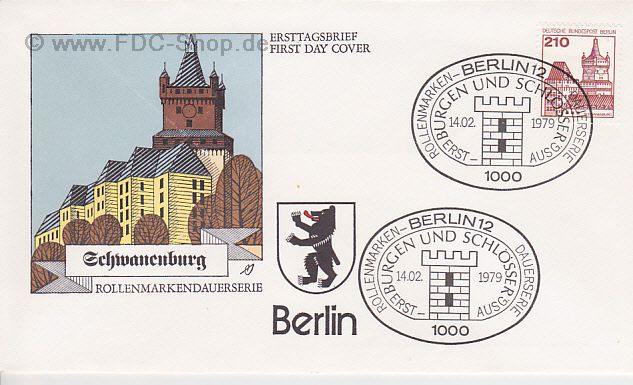 Ersttagsbrief BERLIN Mi-Nr: 589, Freimarken: Burgen und Schlösser; Schwanenburg Kleve