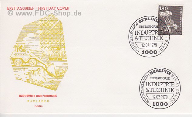 Ersttagsbrief BERLIN Mi-Nr: 585, Freimarken: Industrie und Technik; Radlader