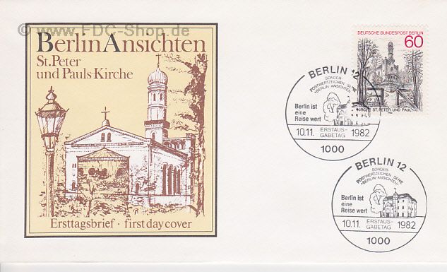 Ersttagsbrief BERLIN Mi-Nr: 686, Berlin-Ansichten; Kirche St. Peter und Paul