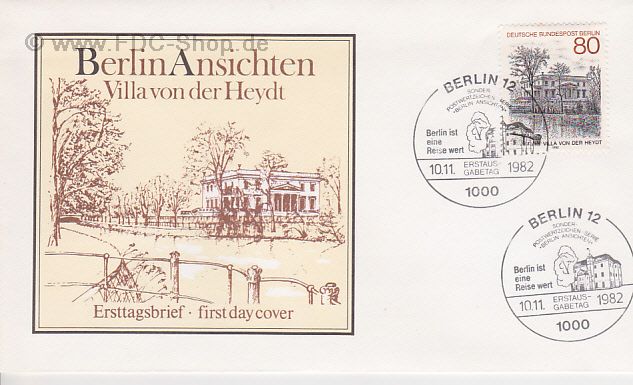Ersttagsbrief BERLIN Mi-Nr: 687, Berlin-Ansichten; Villa von der Heydt
