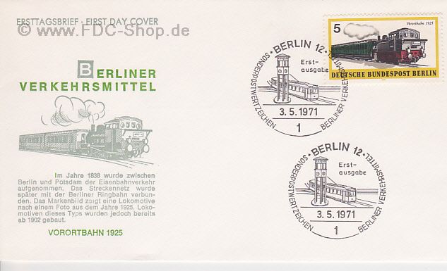 Ersttagsbrief BERLIN Mi-Nr: 379, Berliner Verkehrsmittel