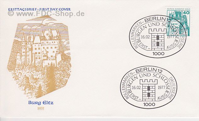 Ersttagsbrief BERLIN Mi-Nr: 535, Freimarken; Burgen und Schlösser; Burg Eltz