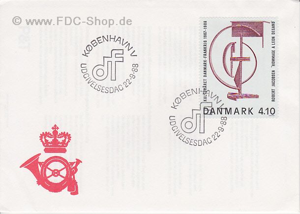 Ersttagsbrief Dänemark Mi-Nr: 928, Dänisch-Französisches Kulturjahr