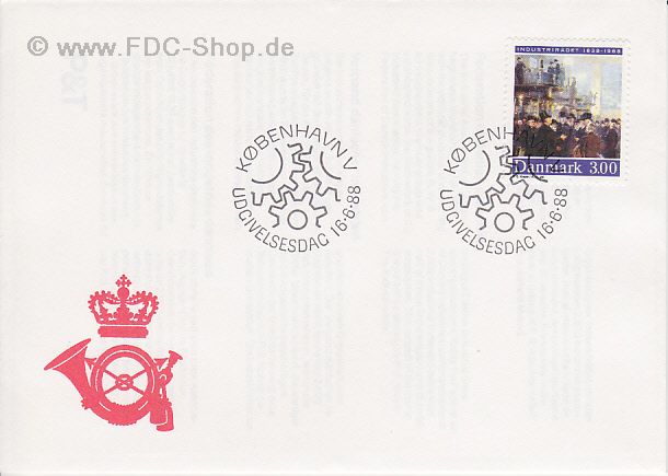 Ersttagsbrief Dänemark Mi-Nr: 924, 150 Jahre Verband dänischer Industrien