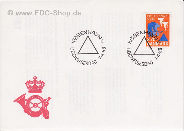 Ersttagsbrief Dänemark Mi-Nr: 920, 50 Jahre Zentralamt für Zivilverteidigung