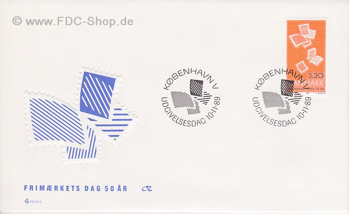 Ersttagsbrief Dänemark Mi-Nr: 960, 50 Jahre Tag der Briefmarke