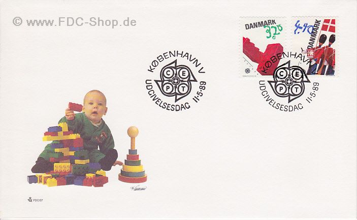 Ersttagsbrief Dänemark Mi-Nr: 950-951, Europa: Kinderspiele