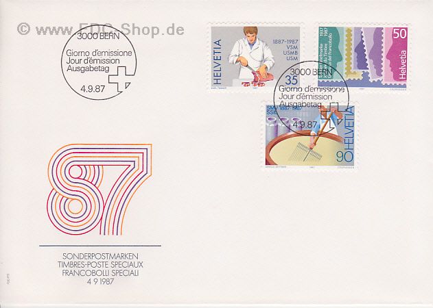 Ersttagsbrief Schweiz Mi-Nr: 1351-1353, Jahresereignisse