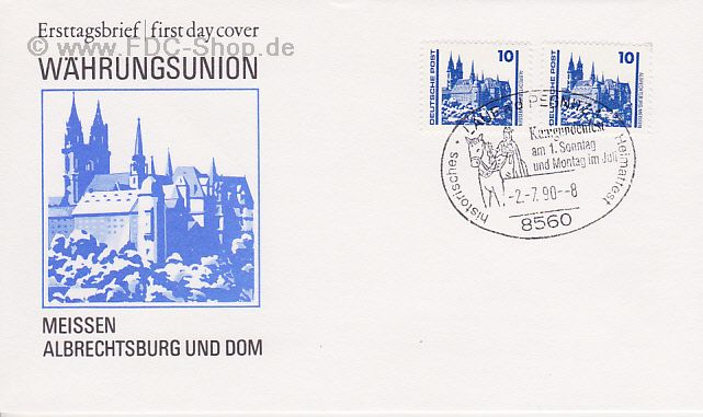 Ersttagsbrief DDR Mi-Nr: 3344, Freimarken; Bauwerke und Denkmäler