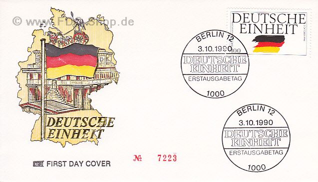 Ersttagsbrief BUND Mi-Nr: 1478, Deutsche Einheit