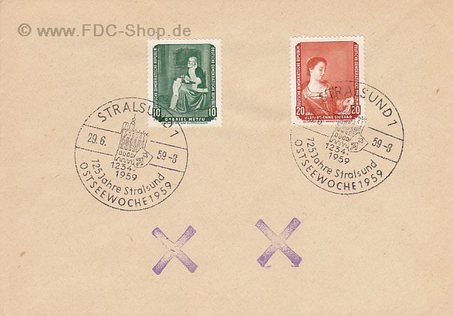 Sonderbrief DDR Mi-Nr: 694-695, Von der Sowjetunion zurückgeführte Gemälde der Dresdener Gemäldegalerie