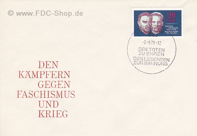 Ersttagsbrief DDR Mi-Nr: 1603, Widerstandskämpfer, Internationale Mahn- und Gedenkstätten