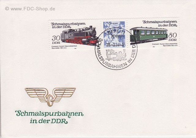 Ersttagsbrief DDR Mi-Nr: 2864+2867, Schmalspurbahnen