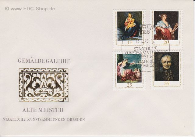 Ersttagsbrief DDR Mi-Nr: 2194-2197, Staatliche Kunstsammlung Dresden, Galerie Alte Meister: Gemälde