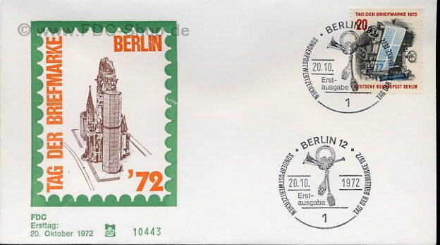 Ersttagsbrief BERLIN Mi-Nr: 439, Tag der Briefmarke