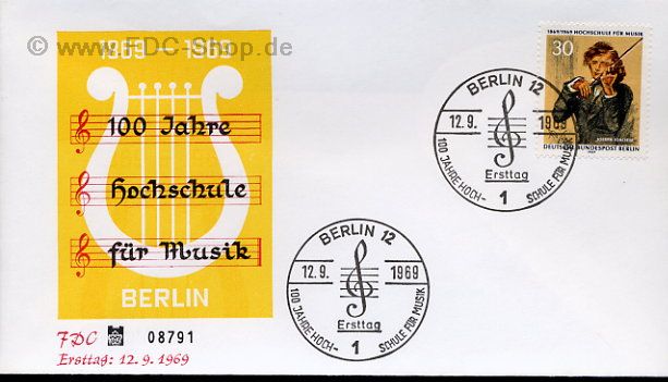 Ersttagsbrief BERLIN Mi-Nr: 347, Hochschule für Musik