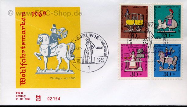 Ersttagsbrief BERLIN Mi-Nr: 348-351 Zinnfiguren