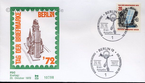 Ersttagsbrief BERLIN Mi-Nr: 439, Tag der Briefmarke