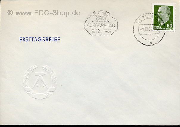 Ersttagsbrief DDR Mi-Nr: 1080, Freimarke: Walter Ulbricht