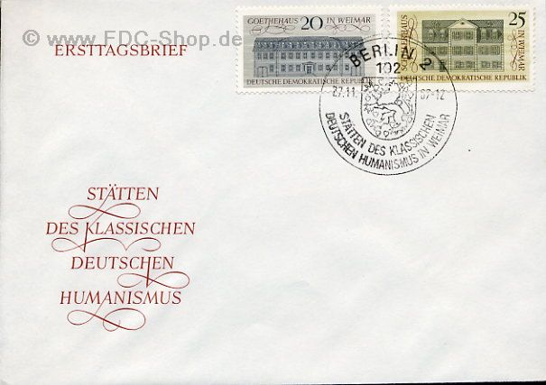 Ersttagsbrief DDR Mi-Nr: 1329-1330, Stätten des klassischen deutschen Humanismus