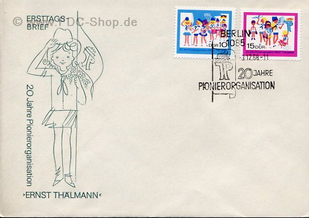 Ersttagsbrief DDR Mi-Nr: 1432-1433, 20 Jahre Pionierorganisation Ernst Thälmann